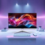 22-Inch Frameless Curve LED Monitor ( White, 100Hz ) - Image 2