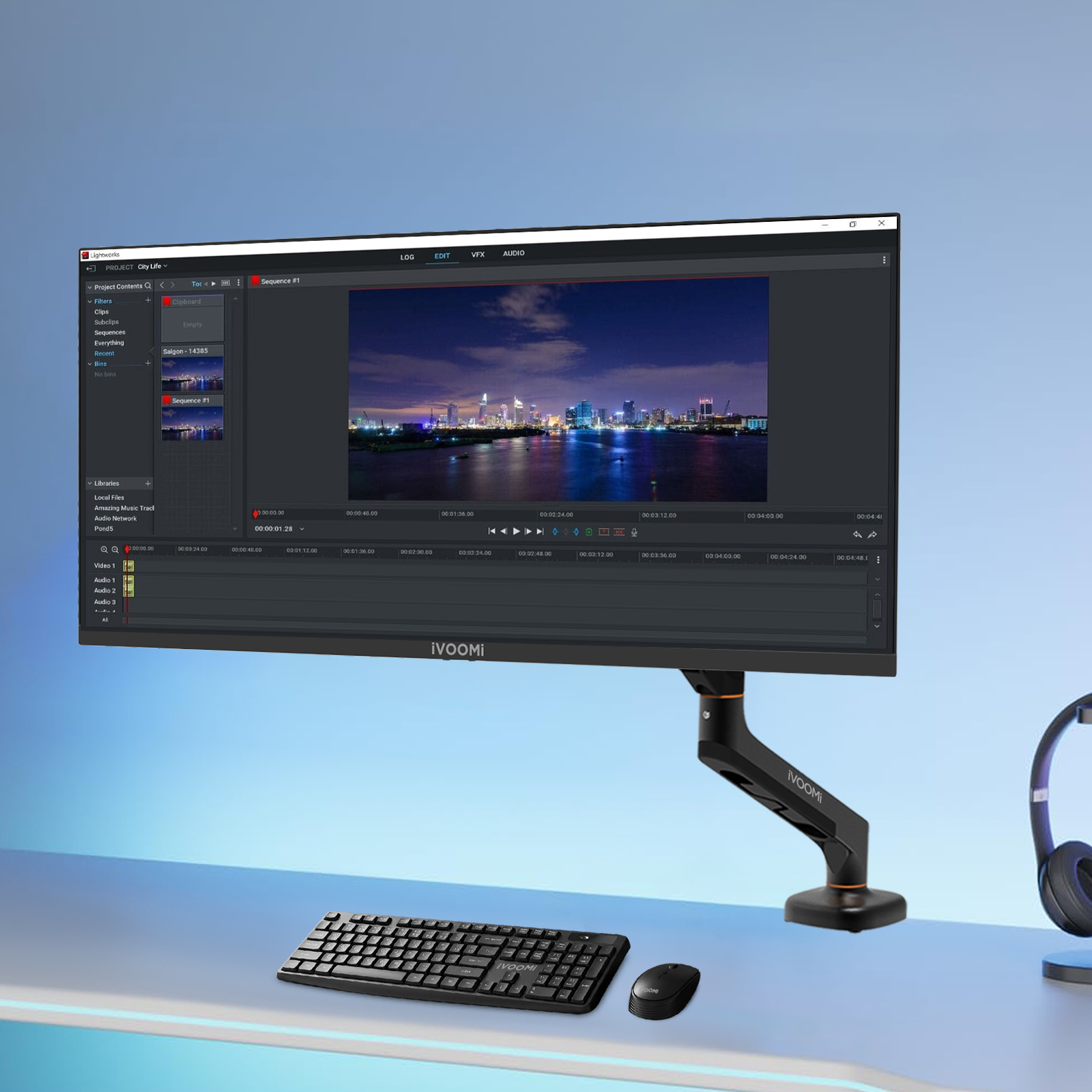 Monitor 29" Flat Ultrawide+ Monitor Arm + Spice Combo