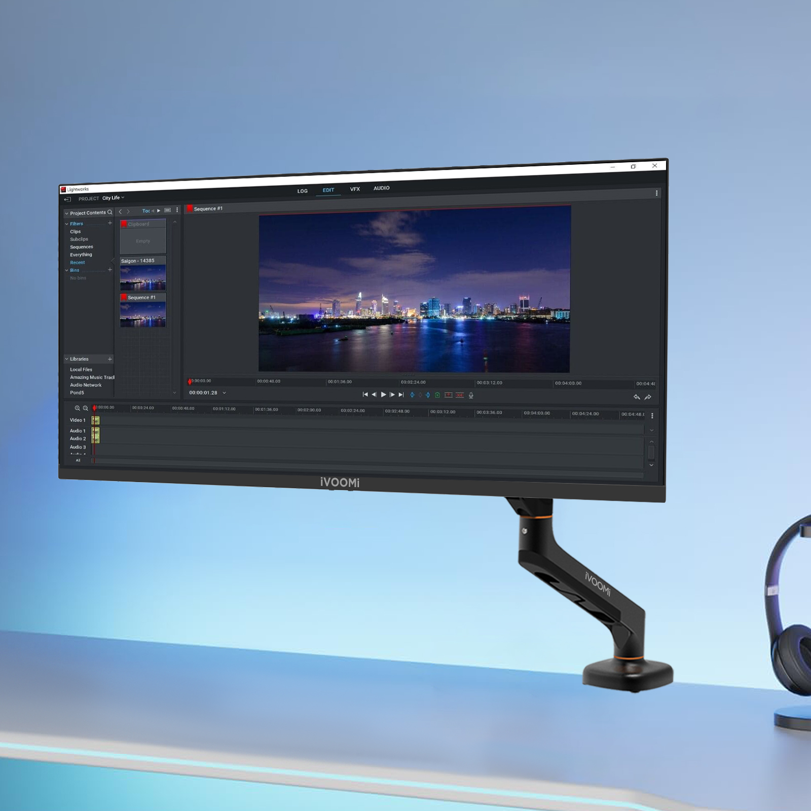 Monitor 29" Flat Ultrawide + Monitor Arm