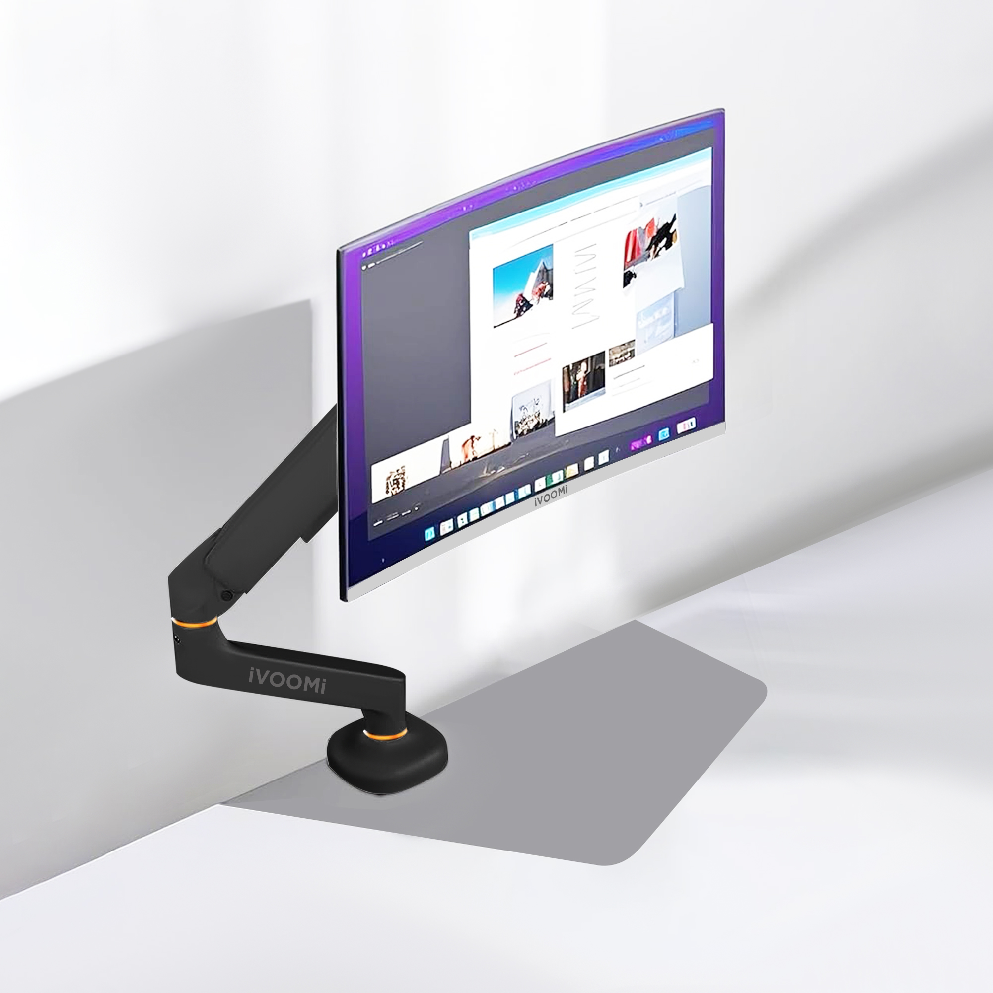 Monitor 24" Frameless Curve + Monitor Power Arm