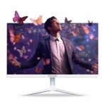 22-Inch Frameless Flat LED Monitor (White, 100Hz)