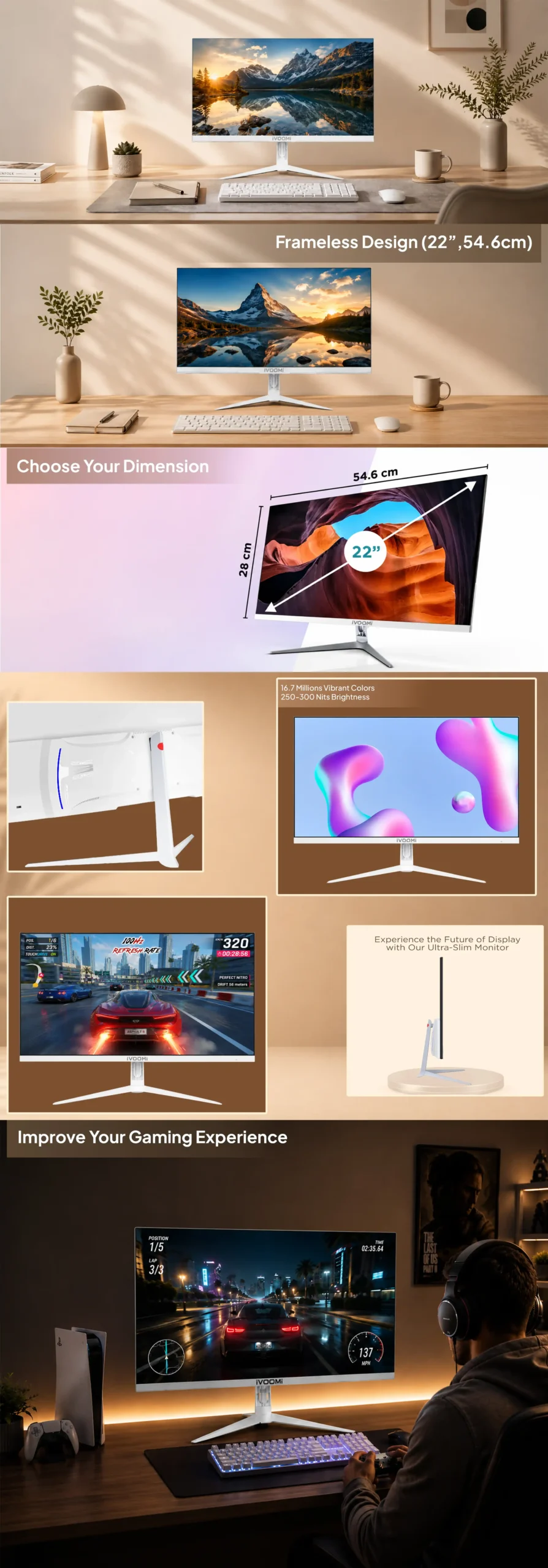 22inch Framleess LED