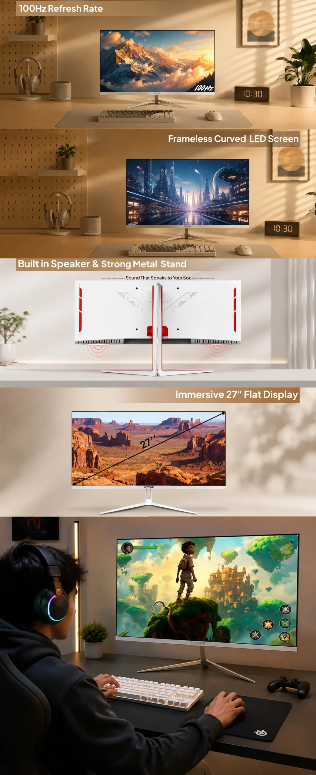 27-Inch Frameless Flat LED Monitor