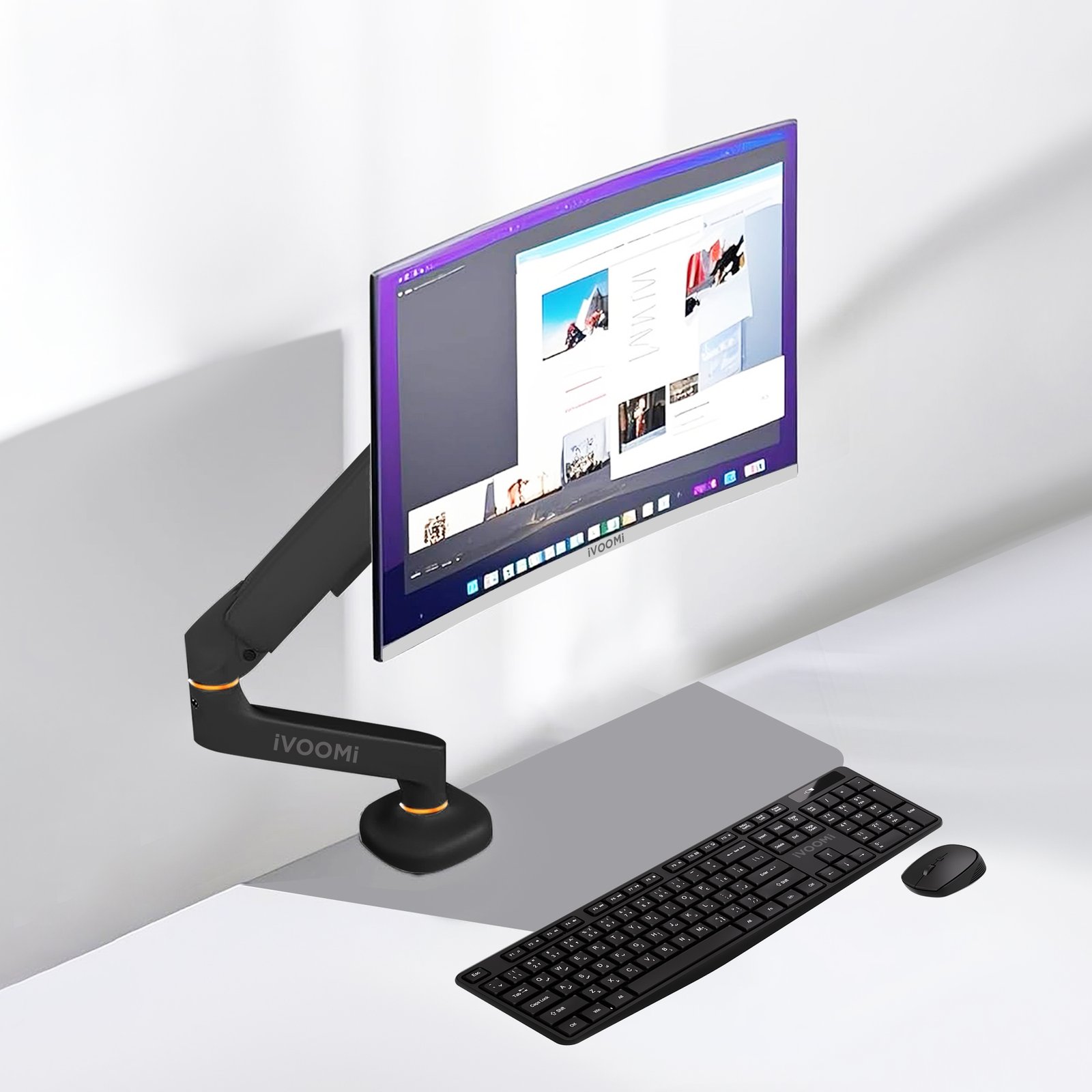 Combo-4.jpg Monitor 24" Frameless Curve + Monitor Arm + Spice Combo - Image 1