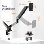 Single Desktop Power Arm Black IVST02B - Image 6