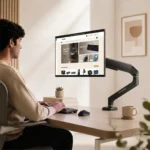 Single Desktop Power Arm Black-ivoomi1