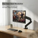 Single Desktop Power Arm Black-ivoomi2