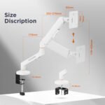 Single Desktop Power Arm White IVST02W - Image 2